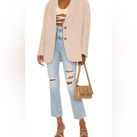 Lovers and Friends Reece High Rise Rigid Destroyed Straight Jeans - Picture 2 of 11